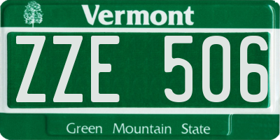 VT license plate ZZE506