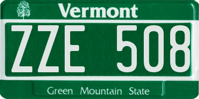 VT license plate ZZE508