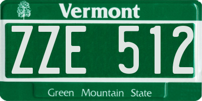 VT license plate ZZE512