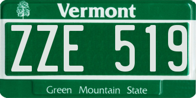 VT license plate ZZE519