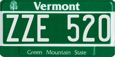 VT license plate ZZE520