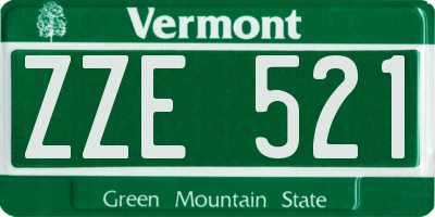 VT license plate ZZE521