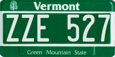 VT license plate ZZE527