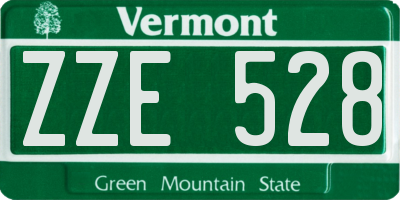 VT license plate ZZE528