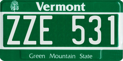 VT license plate ZZE531
