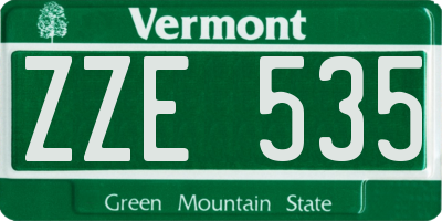 VT license plate ZZE535