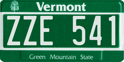 VT license plate ZZE541