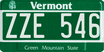 VT license plate ZZE546
