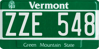 VT license plate ZZE548
