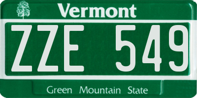 VT license plate ZZE549