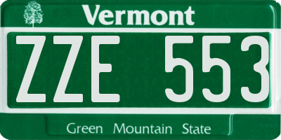 VT license plate ZZE553