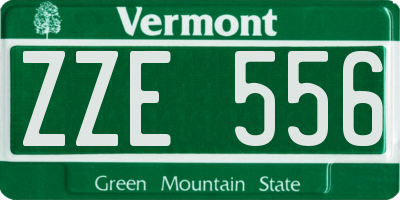 VT license plate ZZE556