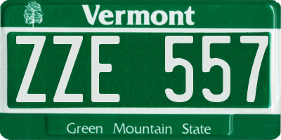 VT license plate ZZE557