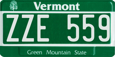 VT license plate ZZE559