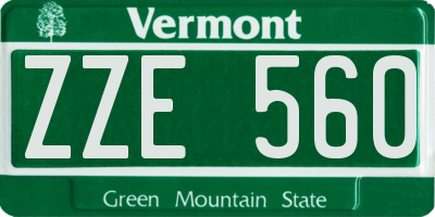 VT license plate ZZE560