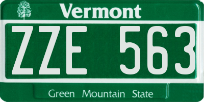 VT license plate ZZE563
