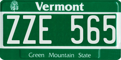 VT license plate ZZE565