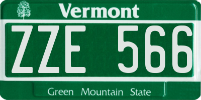 VT license plate ZZE566