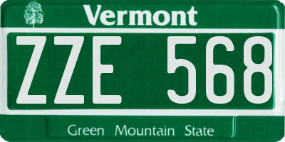 VT license plate ZZE568