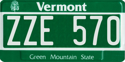 VT license plate ZZE570