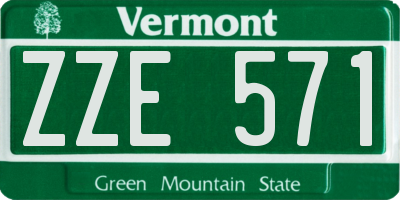 VT license plate ZZE571