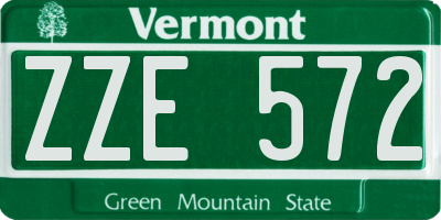 VT license plate ZZE572
