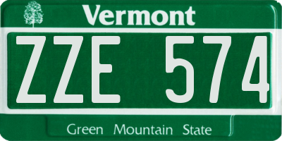 VT license plate ZZE574