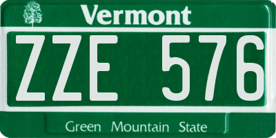 VT license plate ZZE576