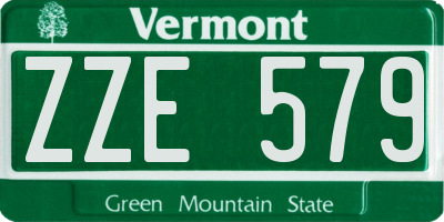 VT license plate ZZE579