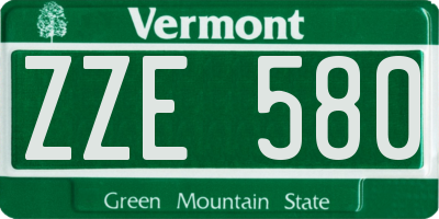 VT license plate ZZE580