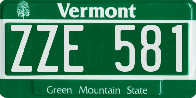 VT license plate ZZE581