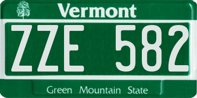 VT license plate ZZE582