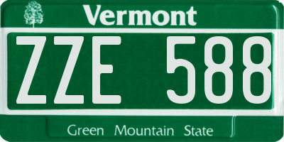 VT license plate ZZE588