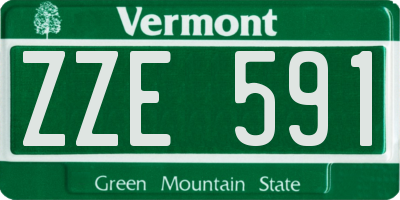 VT license plate ZZE591