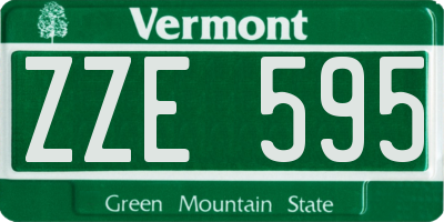 VT license plate ZZE595