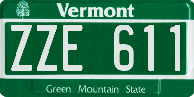 VT license plate ZZE611