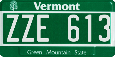VT license plate ZZE613