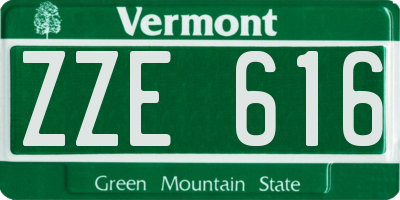 VT license plate ZZE616