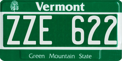 VT license plate ZZE622