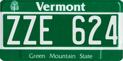 VT license plate ZZE624