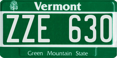 VT license plate ZZE630
