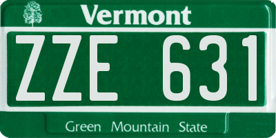 VT license plate ZZE631