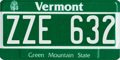 VT license plate ZZE632