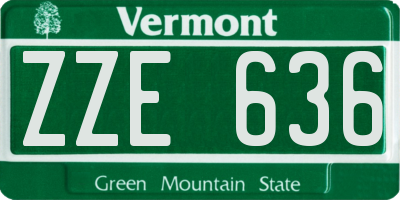 VT license plate ZZE636