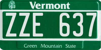 VT license plate ZZE637