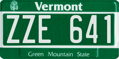 VT license plate ZZE641