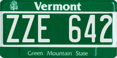 VT license plate ZZE642
