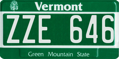 VT license plate ZZE646