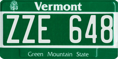 VT license plate ZZE648