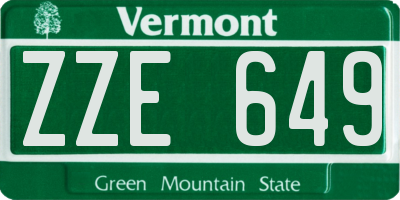 VT license plate ZZE649